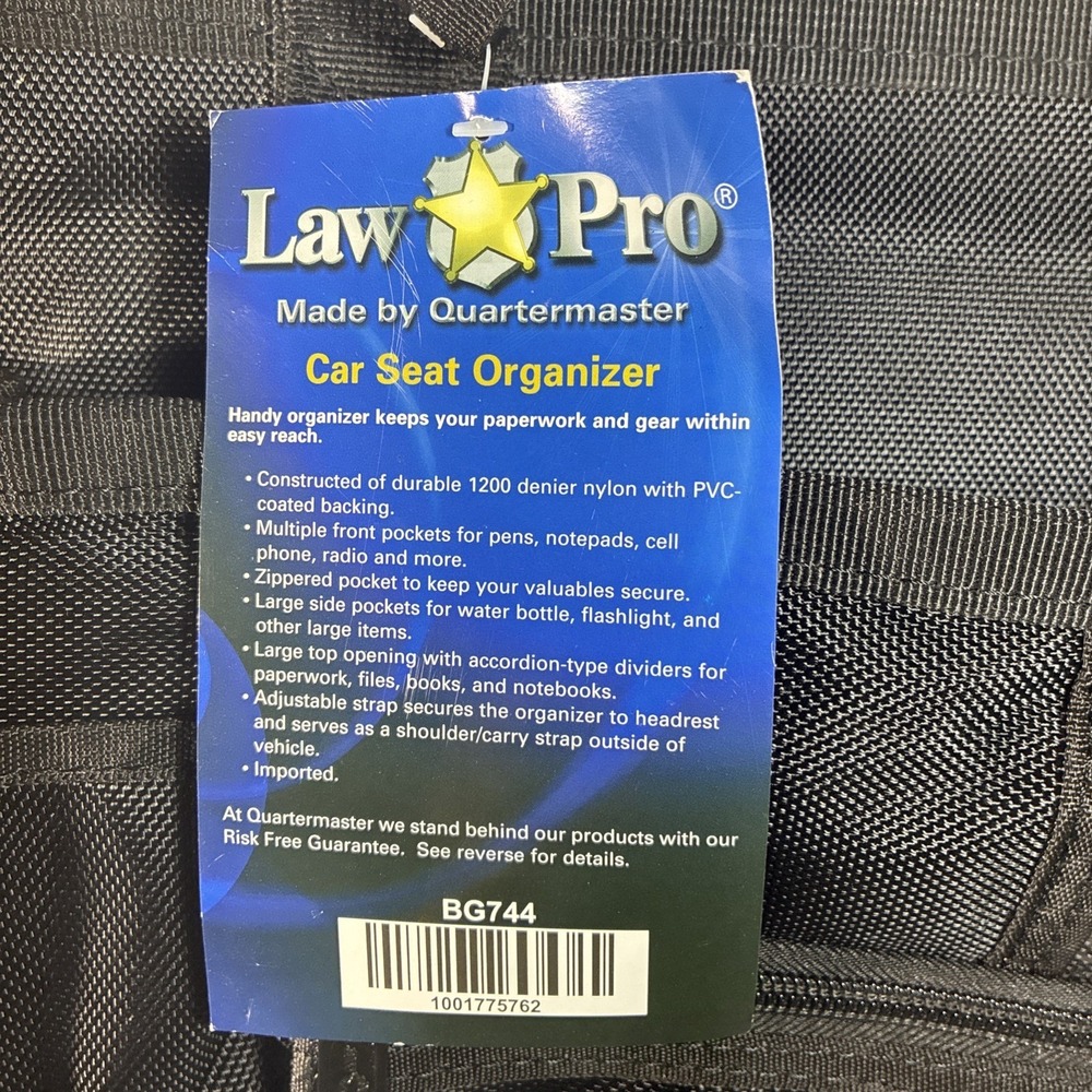 LawPro BG 744 Adjustable Car Seat Organizer - Picture 6 of 7